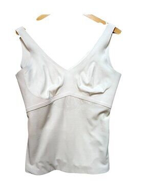 Honeylove Womens LiftWear Active Tank Top L White Sculpting V-Neck Shapewear